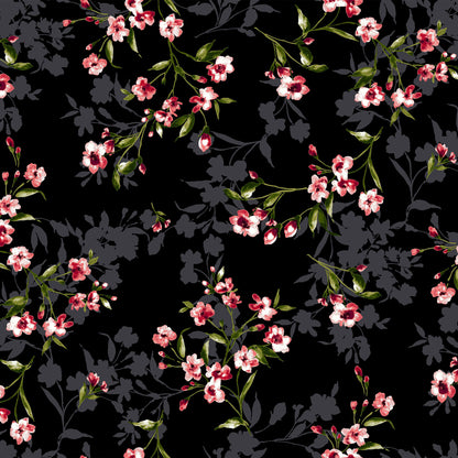 P-584-700-BLACK-RED - PRINTED VELVET 96% POLY 6% SPANDEX