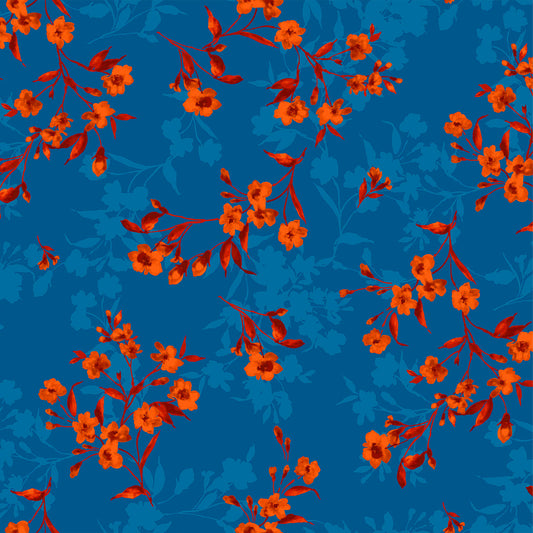 P-584-700-TEAL-CINNAMON - PRINTED VELVET 96% POLY 6% SPANDEX