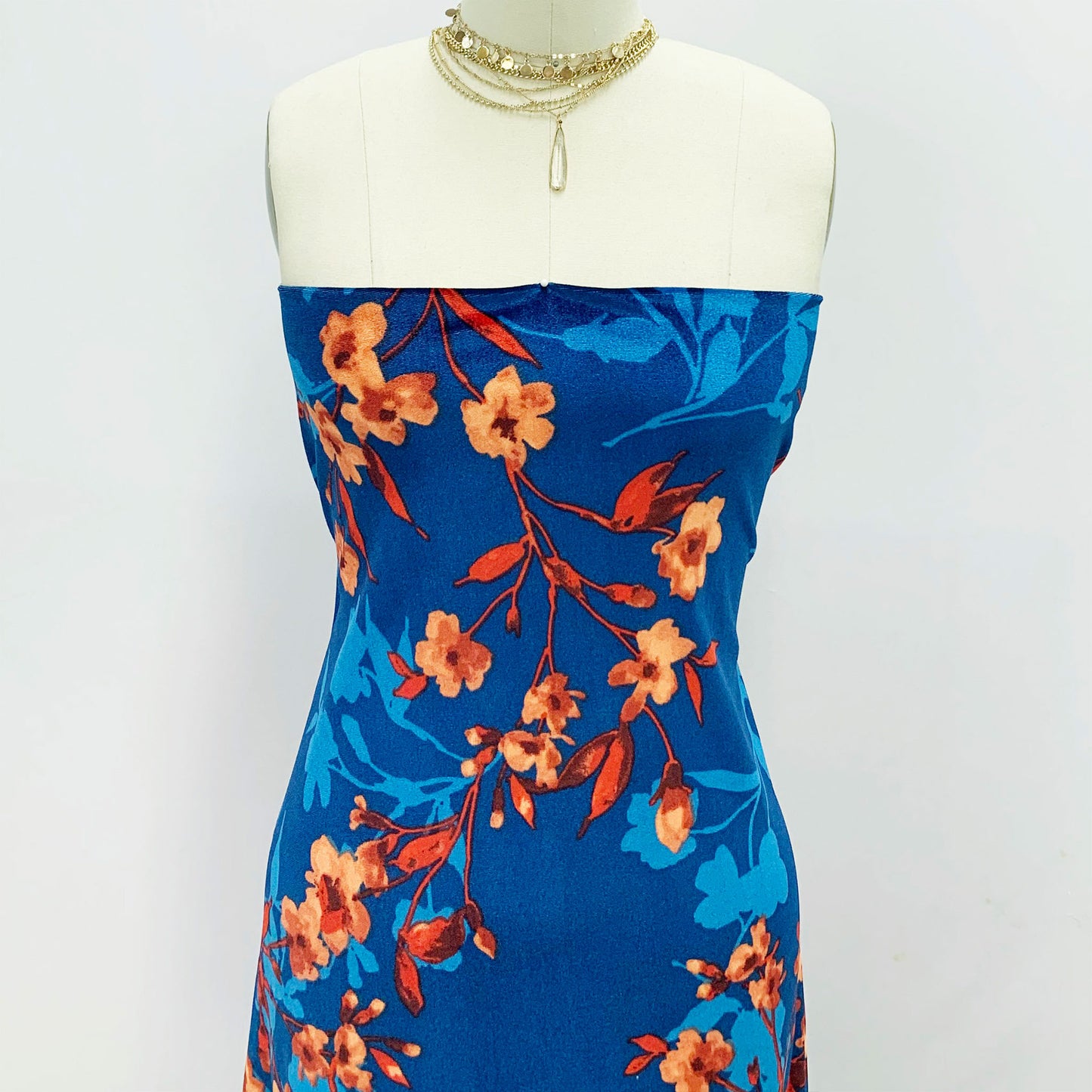 P-584-700-TEAL-CINNAMON - PRINTED VELVET 96% POLY 6% SPANDEX