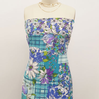 P-597-586-TURQUOISE-BLUE - PRINTED CREPE CHIFFON 97% POLY 3% SPANDEX