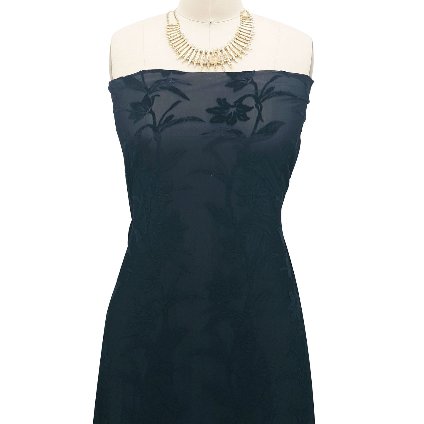 P-603-VELVET-BLACK - PRINTED BURNT-OUT VELVET 68% POLY 24% NYLON 8% SPANDEX