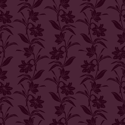 P-603-VELVET-BURGUNDY - PRINTED BURNT-OUT VELVET 68% POLY 24% NYLON 8% SPANDEX