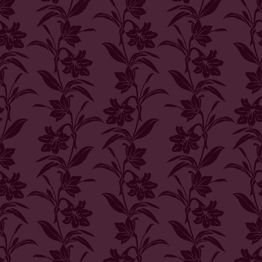 P-603-VELVET-BURGUNDY - PRINTED BURNT-OUT VELVET 68% POLY 24% NYLON 8% SPANDEX