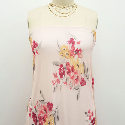 P-61-453-BLUSH-CORAL - PRINTED POLY POWER MESH 92%POLY 8%SPANDEX