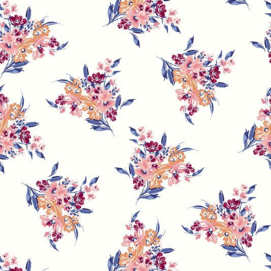 P-61-B-504-OFFWHITE-PEACH - PRINTED WOOL DOBBY 100% POLYESTER