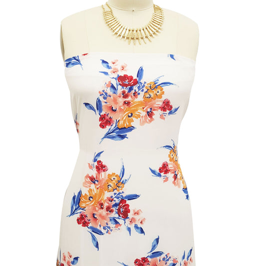 P-61-B-504-OFFWHITE-PEACH - PRINTED WOOL DOBBY 100% POLYESTER