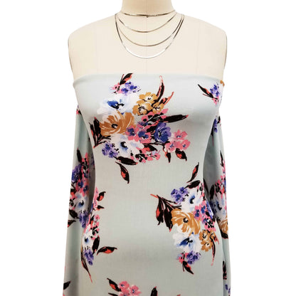 P-61-C-636-MINT-LAVENDER - PRINTED CREPON 100% RAYON CREPON