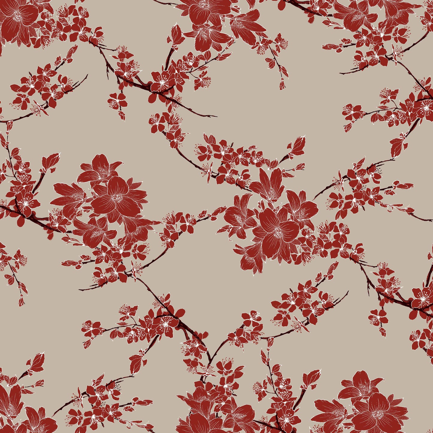 P-611-586-TAUPE-RUST - PRINTED CREPE CHIFFON 97% POLY 3% SPANDEX