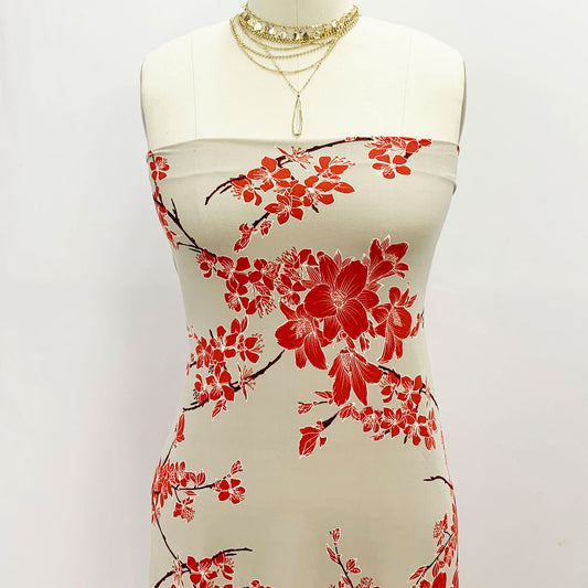 P-611-668-TAUPE-RUST - PRINTED DTY 92% POLY 8% SPANDEX DTY DOUBLE SIDED BRUSH