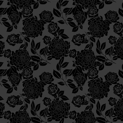 P-613-VELVET-BLACK - PRINTED BURNT-OUT VELVET 68% POLY 24% NYLN 8% SPANDEX