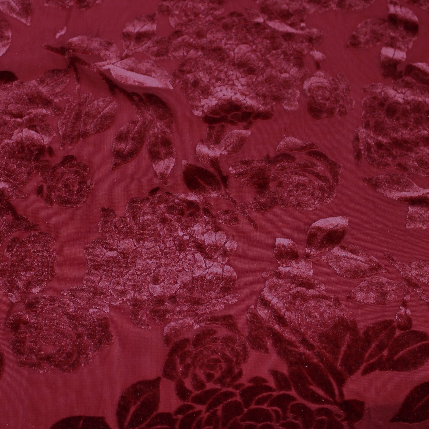 P-613-VELVET-MAROON - PRINTED BURNT-OUT VELVET 68% POLY 24% NYLN 8% SPANDEX