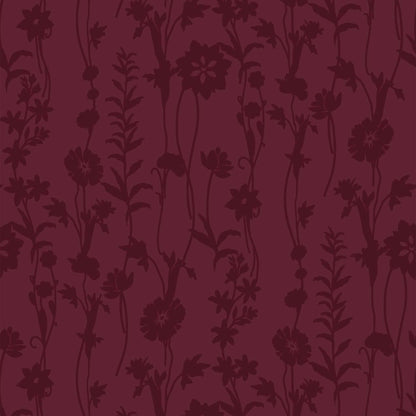 P-614-VELVET-BURGUNDY - PRINTED BURNT-OUT VELVET 68% POLY 24% NYLN 8% SPANDEX