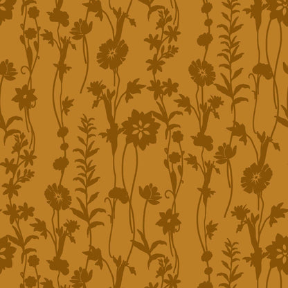 P-614-VELVET-MUSTARD - PRINTED BURNT-OUT VELVET 68% POLY 24% NYLN 8% SPANDEX