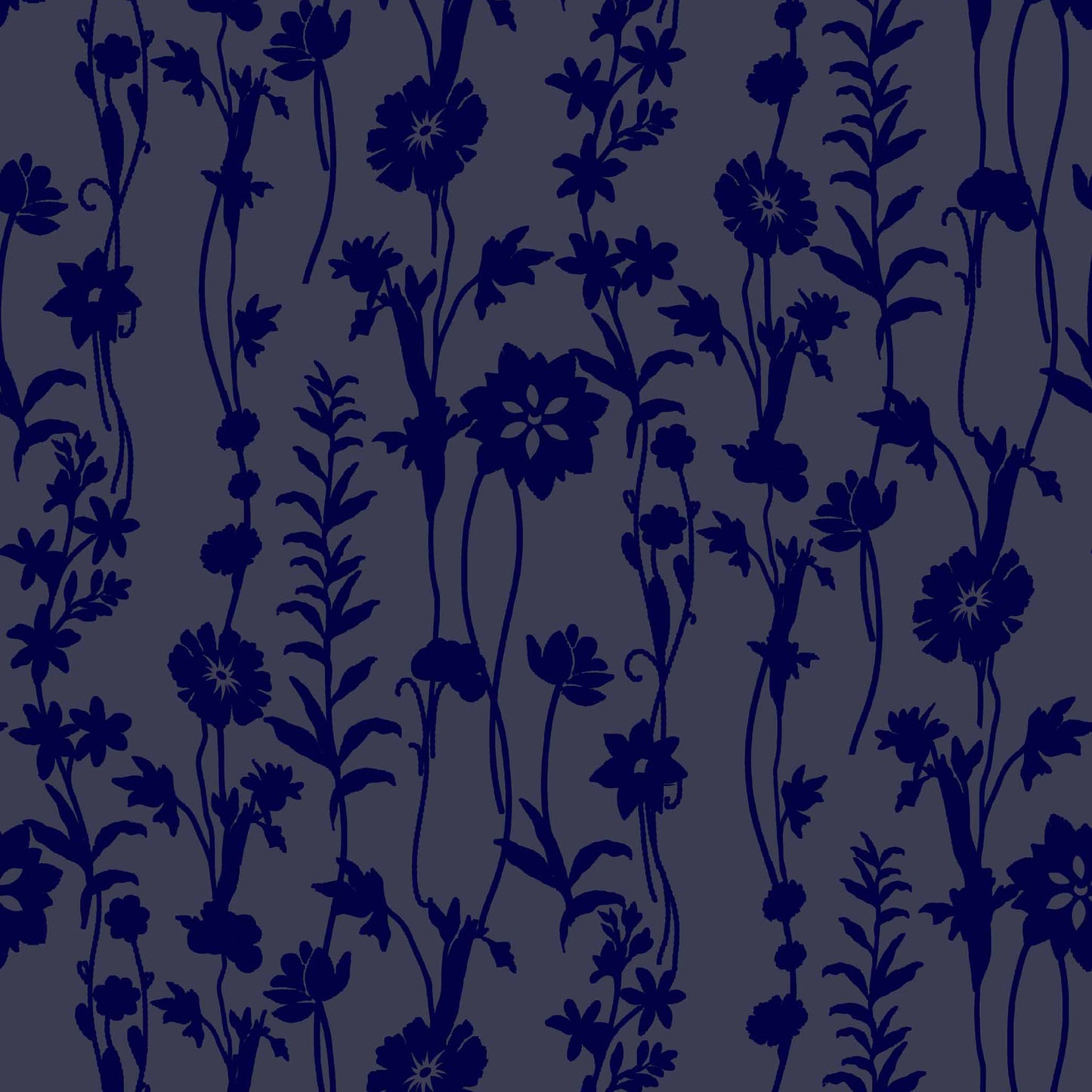 P-614-VELVET-NAVY - PRINTED BURNT-OUT VELVET 68% POLY 24% NYLN 8% SPANDEX