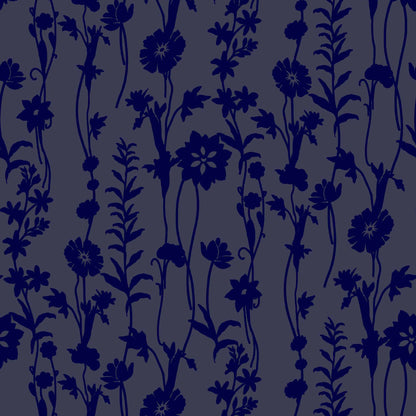 P-614-VELVET-NAVY - PRINTED BURNT-OUT VELVET 68% POLY 24% NYLN 8% SPANDEX