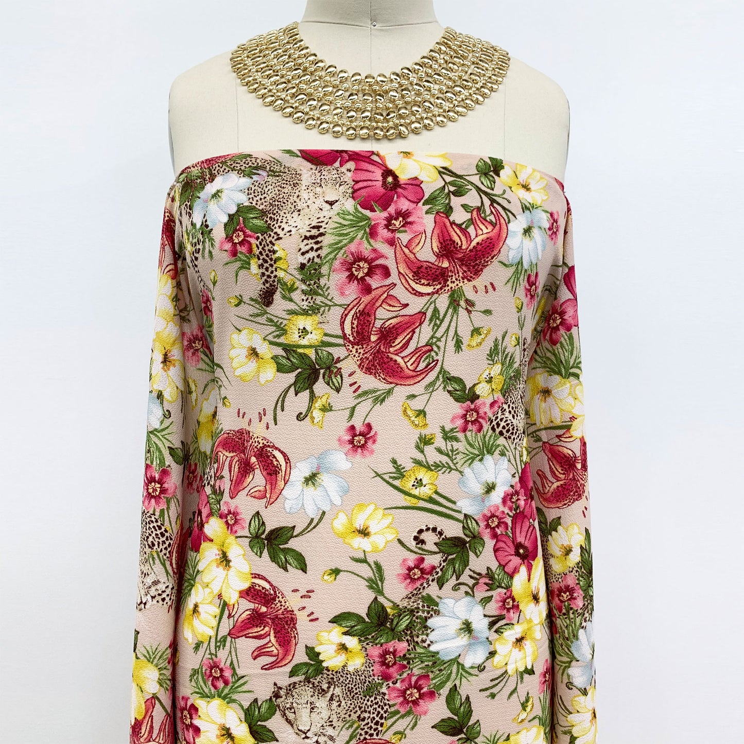 P-619-586-BLUSH-YELLOW - PRINTED CREPE CHIFFON 97% POLY 3% SPANDEX