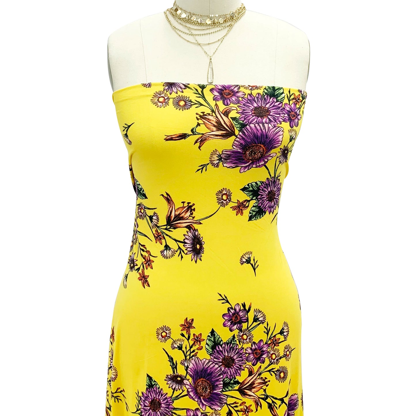 P-620-668-SUNNY-GOLD-VIOLET - PRINTED DTY 92% POLY 8% SPANDEX DTY DOUBLE SIDED BRUSH