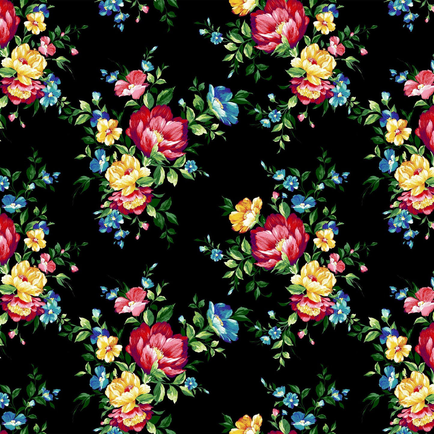 P-630-702-BLACK-RED - PRINTED SCUBA CREPE 97% POLY 3% SPANDEX