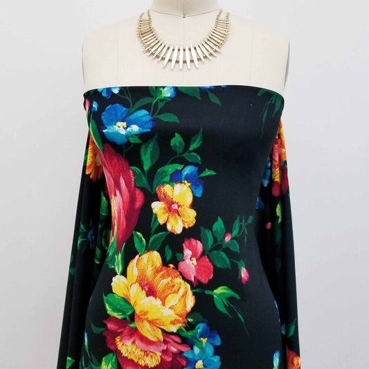 P-630-702-BLACK-RED - PRINTED SCUBA CREPE 97% POLY 3% SPANDEX