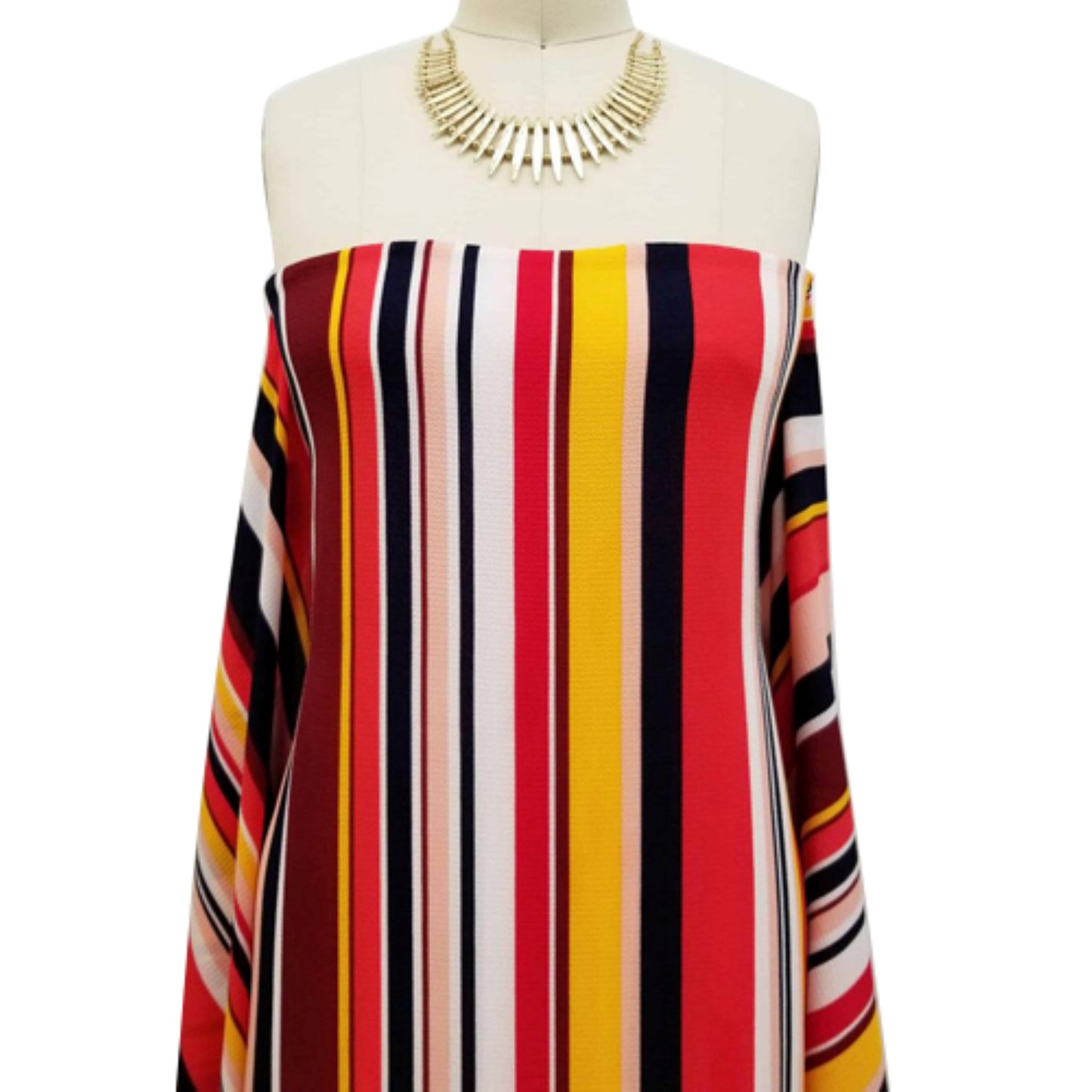 P-651-586-NAVY-HOT-CORAL - PRINTED CREPE CHIFFON 97% POLY 3% SPANDEX