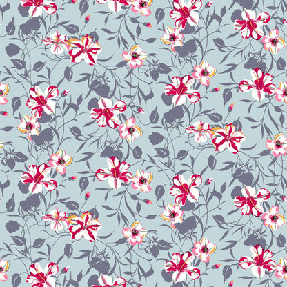 P-665-504-EGGSHELL-BERRY - PRINTED WOOL DOBBY 100% POLYESTER