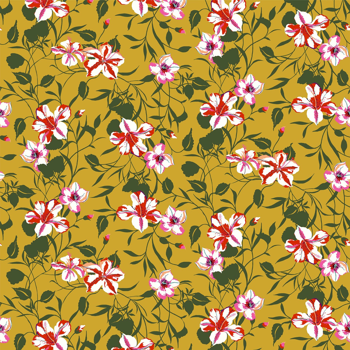 P-665-504-GOLDEN-MUSTARD-ORANGE - PRINTED WOOL DOBBY 100% POLYESTER