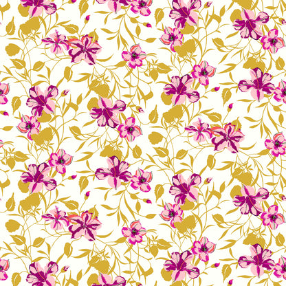 P-665-504-OFFWHITE-PEACH - PRINTED WOOL DOBBY 100% POLYESTER