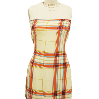 P-668-586-BANANA-ORANGE - PRINTED CREPE CHIFFON 97% POLY 3% SPANDEX