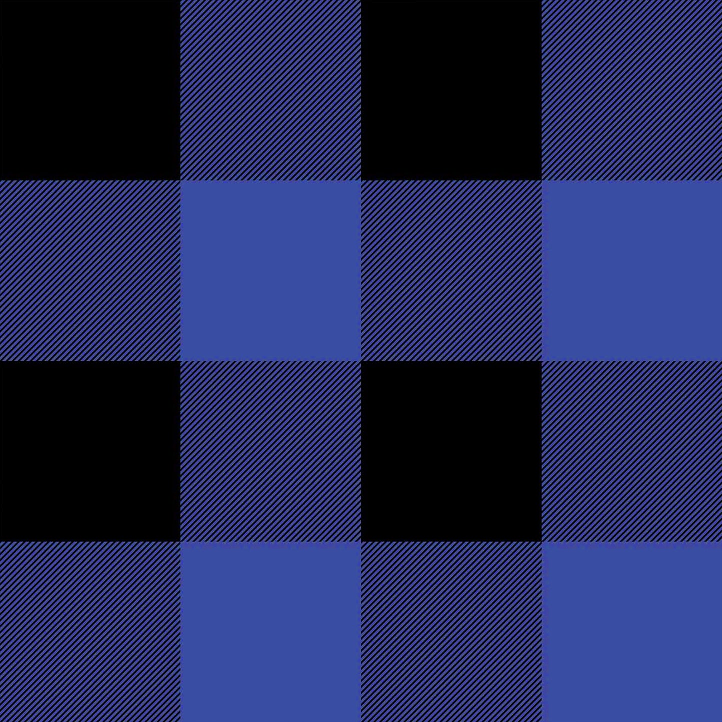 P-676-734-BLUE-BLACK - PRINT WOOL PEACH 100% POLYESTER