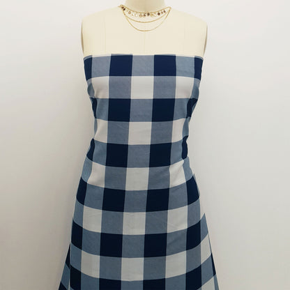 P-676-734-SILVER-NAVY - PRINT WOOL PEACH 100% POLYESTER