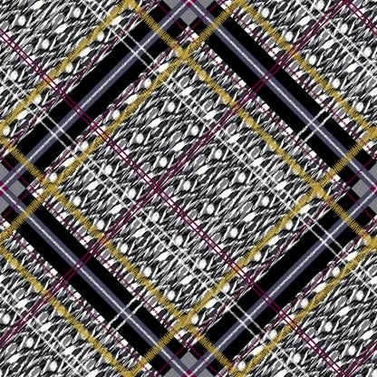 P-682-586-BLACK-MUSTARD - PRINTED CREPE CHIFFON 97% POLY 3% SPANDEX