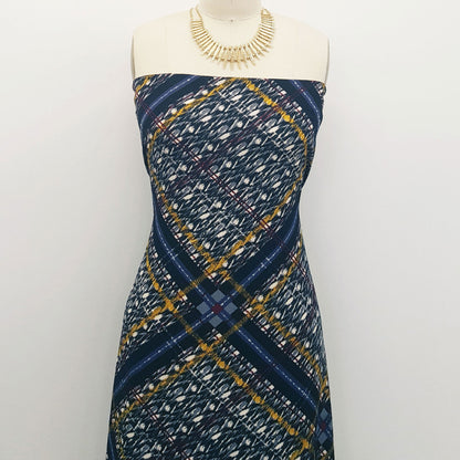 P-682-586-BLACK-MUSTARD - PRINTED CREPE CHIFFON 97% POLY 3% SPANDEX