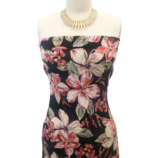 P-688-636-BLACK-CINNABAR - PRINTED CREPON 100% RAYON CREPON