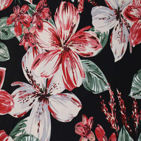 P-688-754-BLACK-CINNABAR - PRINTED POLY MOROCCAN 100% POLY