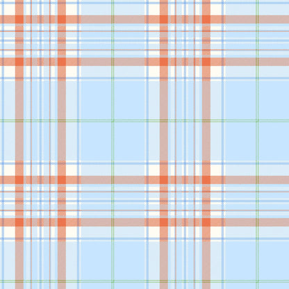 P-692-586-BABY-BLUE-ORANGE - PRINTED CREPE CHIFFON 97% POLY 3% SPANDEX