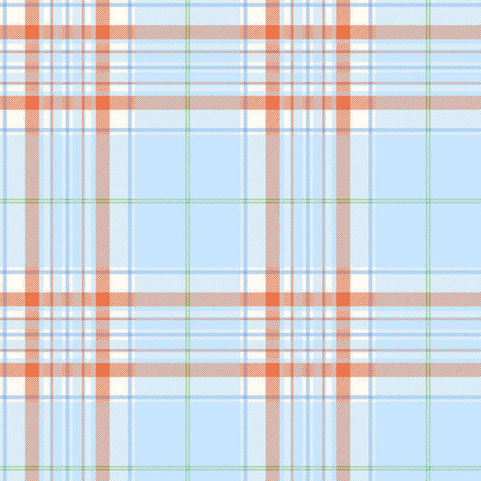 P-692-586-BABY-BLUE-ORANGE - PRINTED CREPE CHIFFON 97% POLY 3% SPANDEX