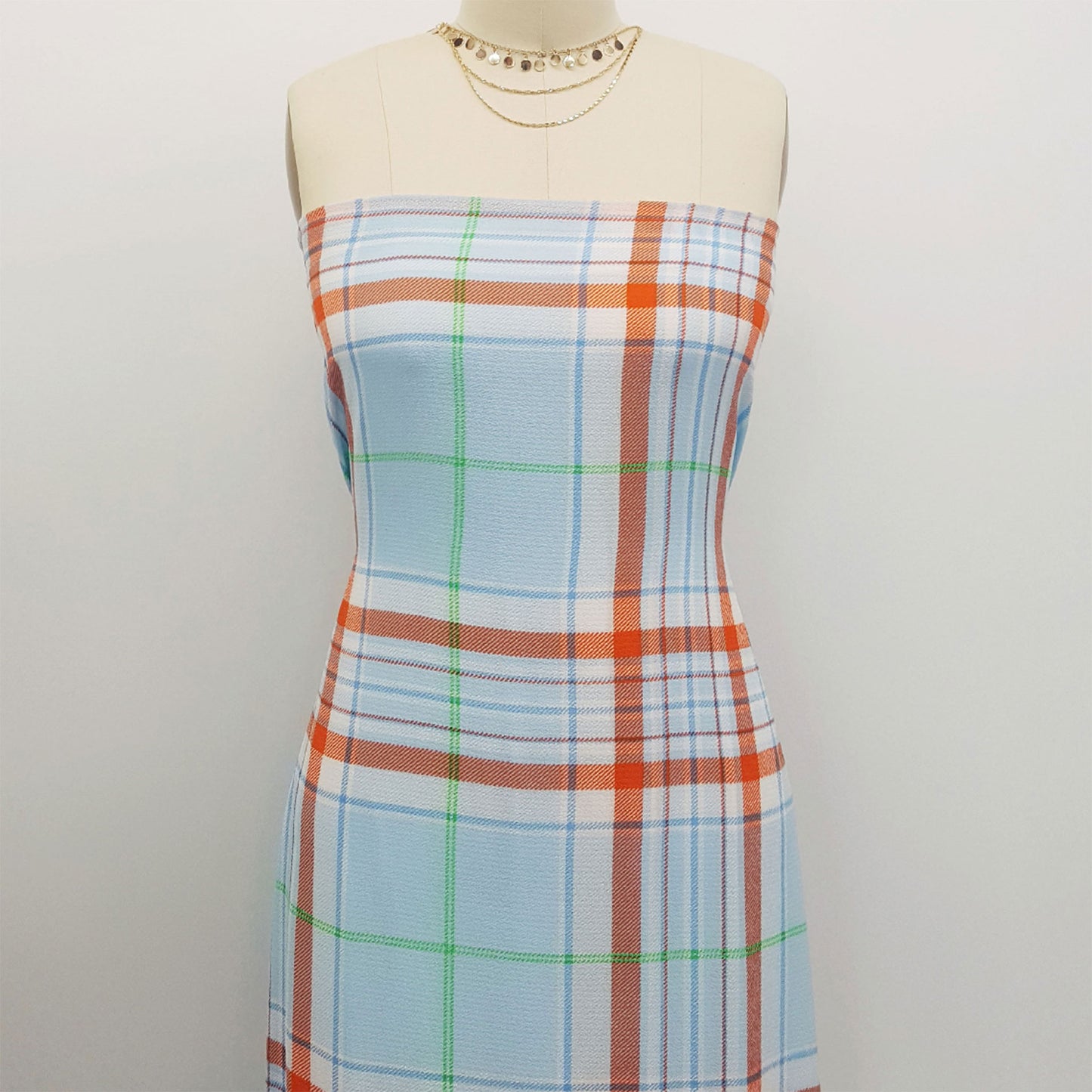 P-692-586-BABY-BLUE-ORANGE - PRINTED CREPE CHIFFON 97% POLY 3% SPANDEX