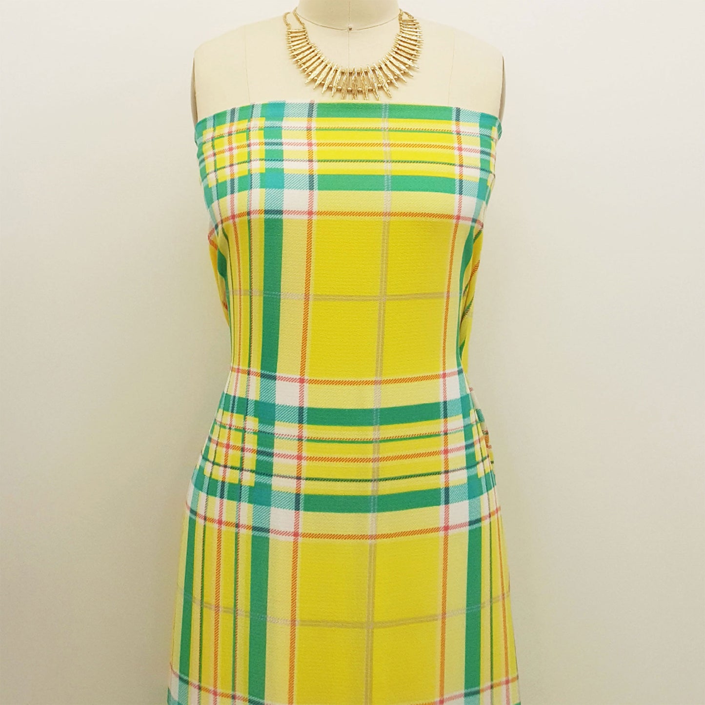 P-692-586-YELLOW-TURQUOISE - PRINTED CREPE CHIFFON 97% POLY 3% SPANDEX