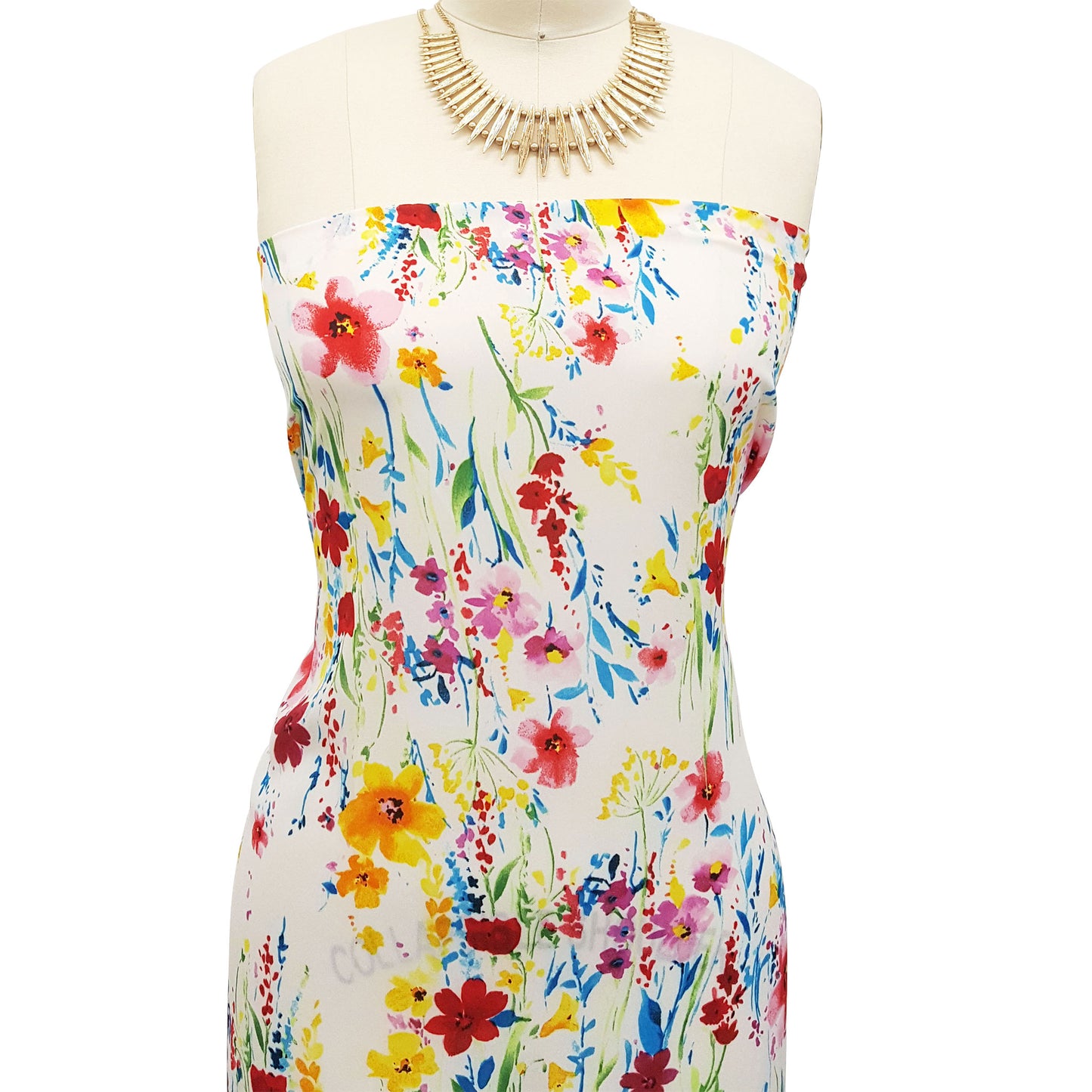 P-695-504-OFFWHITE-YELLOW - PRINTED WOOL DOBBY 100% POLYESTER