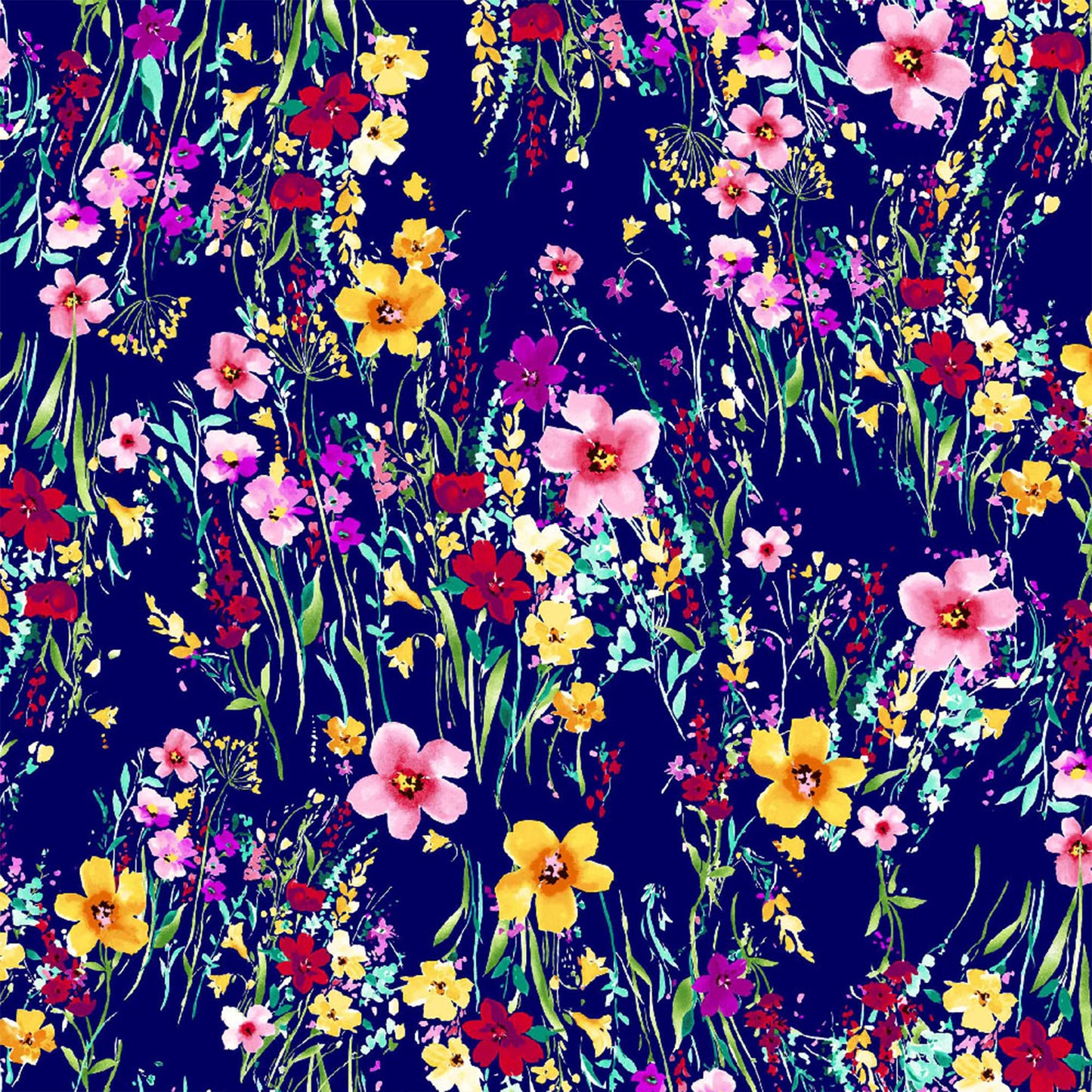 P-695-668-NAVY-YELLOW - PRINTED DTY 92% POLY 8% SPANDEX DTY DOUBLE SIDED BRUSH