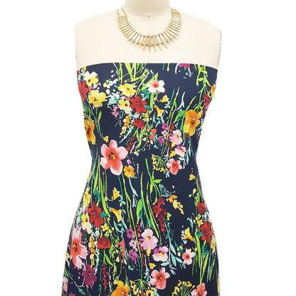 P-695-668-NAVY-YELLOW - PRINTED DTY 92% POLY 8% SPANDEX DTY DOUBLE SIDED BRUSH