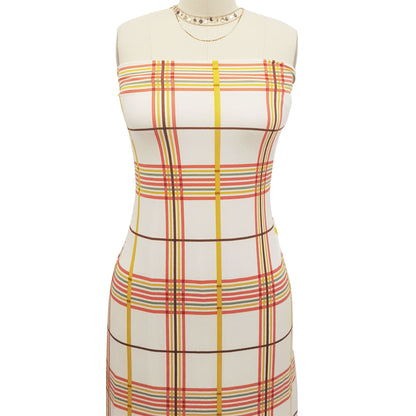 P-713-668-OFFWHITE-GOLD - PRINTED DTY 92% POLY 8% SPANDEX DTY DOUBLE SIDED BRUSH