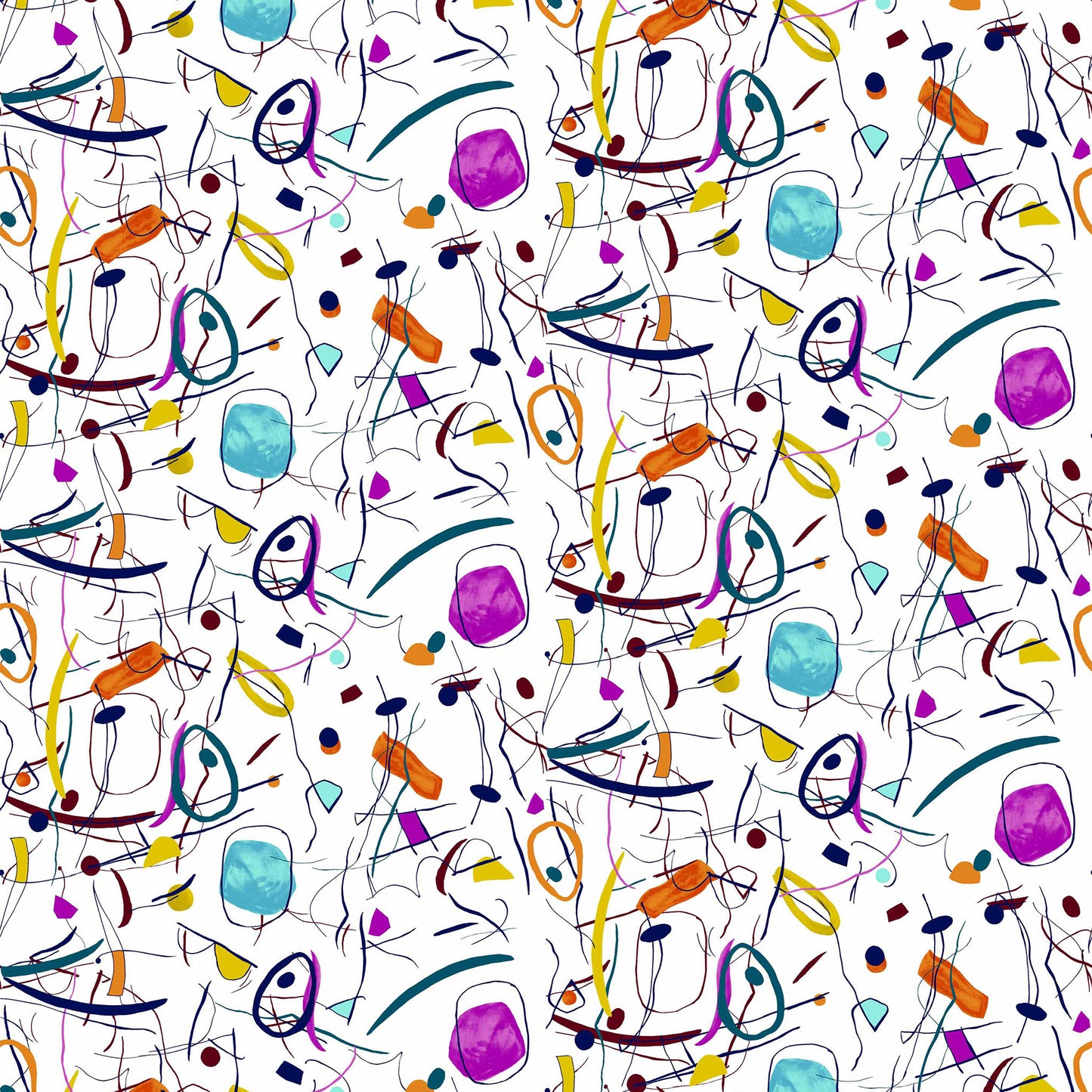 P-719-504-OFFWHITE-AQUA - PRINTED WOOL DOBBY 100% POLYESTER