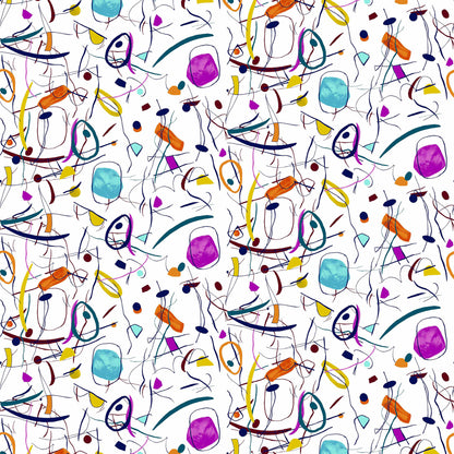 P-719-504-OFFWHITE-AQUA - PRINTED WOOL DOBBY 100% POLYESTER