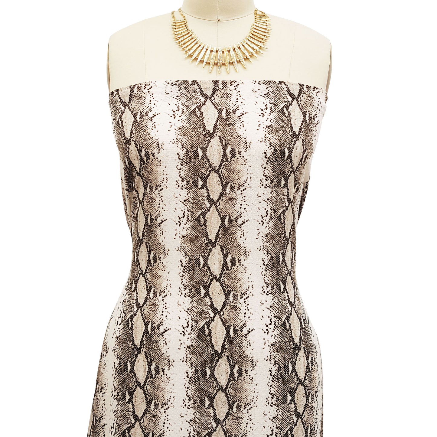 P-725-586-OFFWHITE-COFFEE - PRINTED CREPE CHIFFON 97% POLY 3% SPANDEX