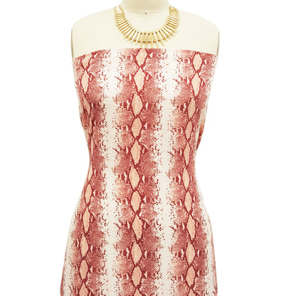 P-725-586-OFFWHITE-PEACH - PRINTED CREPE CHIFFON 97% POLY 3% SPANDEX