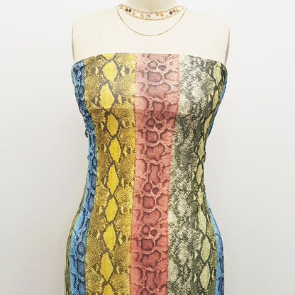 P-727-453-BLUE-GOLDEN-MUSTARD - PRINTED POLY POWER MESH 92%POLY 8%SPANDEX