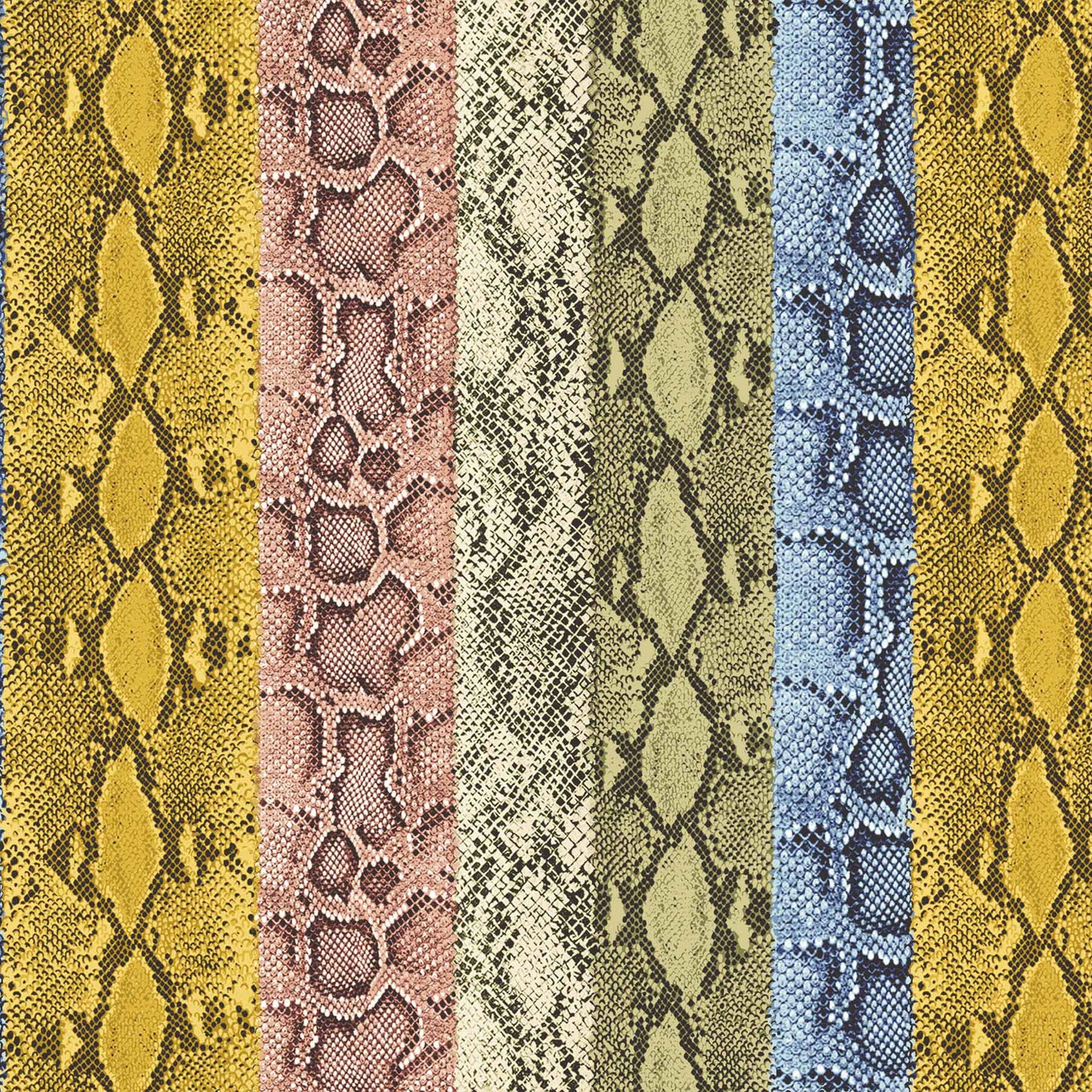 P-727-586-BLUE-GOLDEN-MUSTARD - PRINTED CREPE CHIFFON 97% POLY 3% SPANDEX