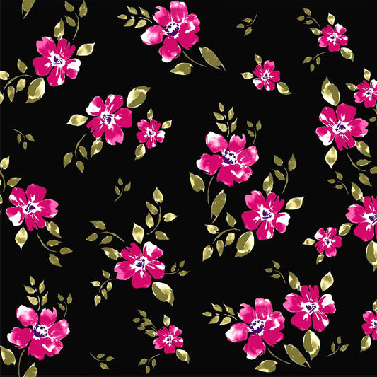 P-74-HVY-RSJ-BLACK-RASPBERRY - PRINT RSJ 95% RAYON 5% SPANDEX JERSEY