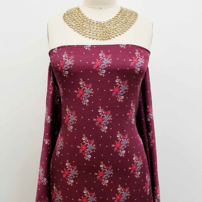 P-76-SATIN-SANGRIA-MULBERRY - PRINTED SATIN CHIFFON 100% POLYESTER